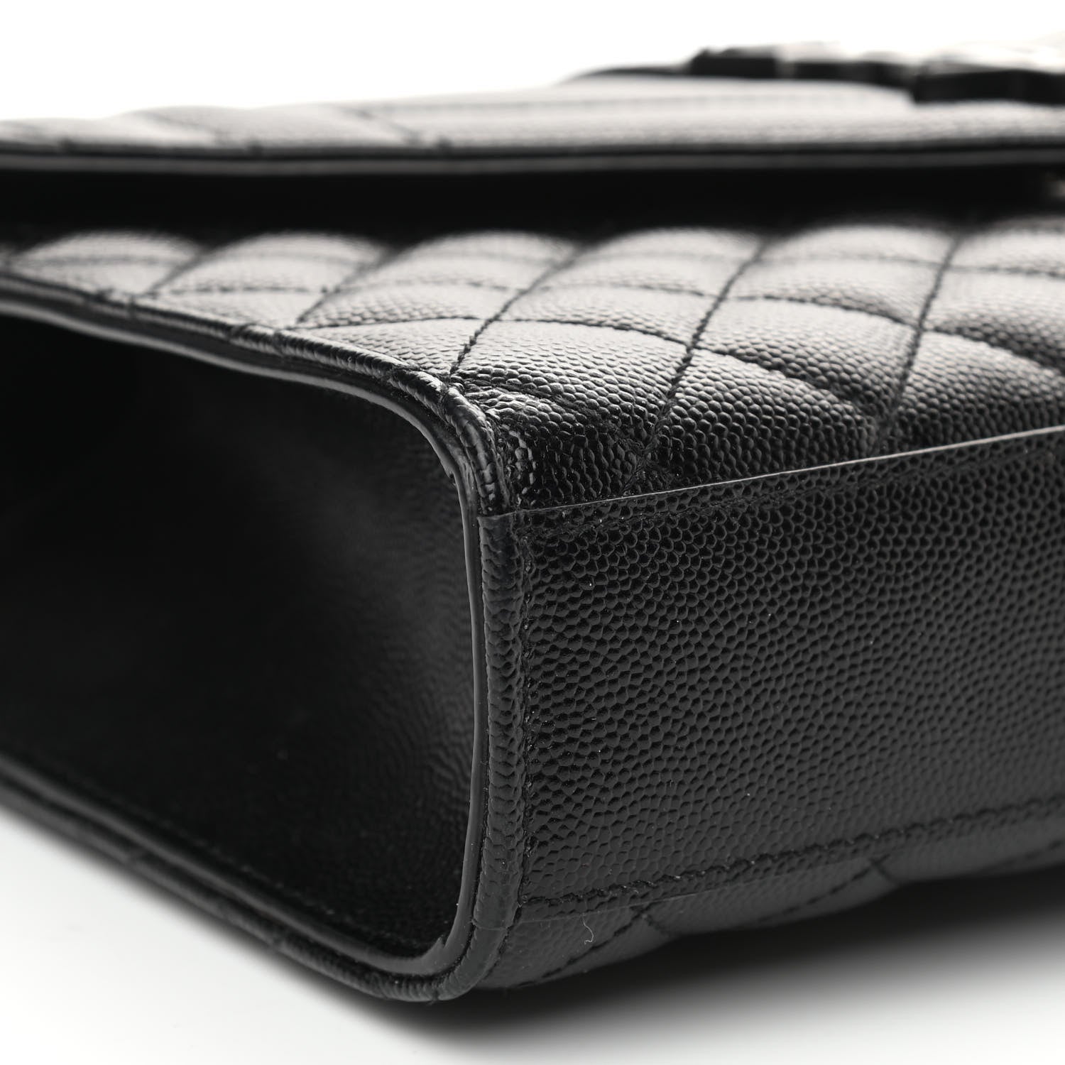 Saint Laurent Grain De Poudre Textured Mixed Matelasse Triquilt Medium Monogram Satchel Black 9 of 12