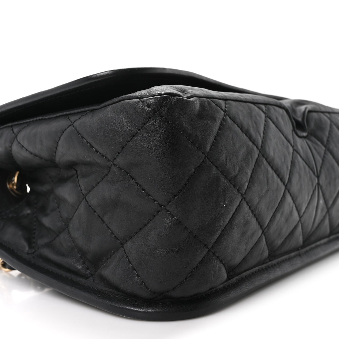 Aged Calfskin Quilted 2.55 Reissue Chain Flap  Black