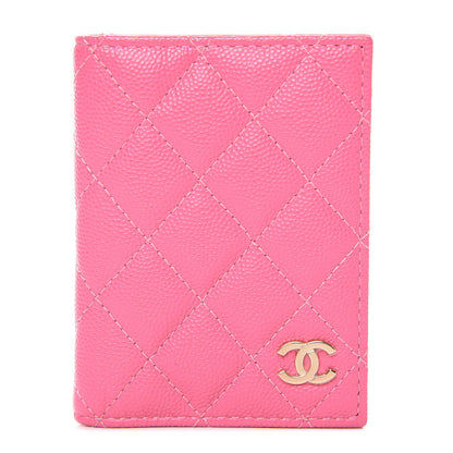 Chanel Caviar Quilted Card Holder Wallet Pink 1 of 8