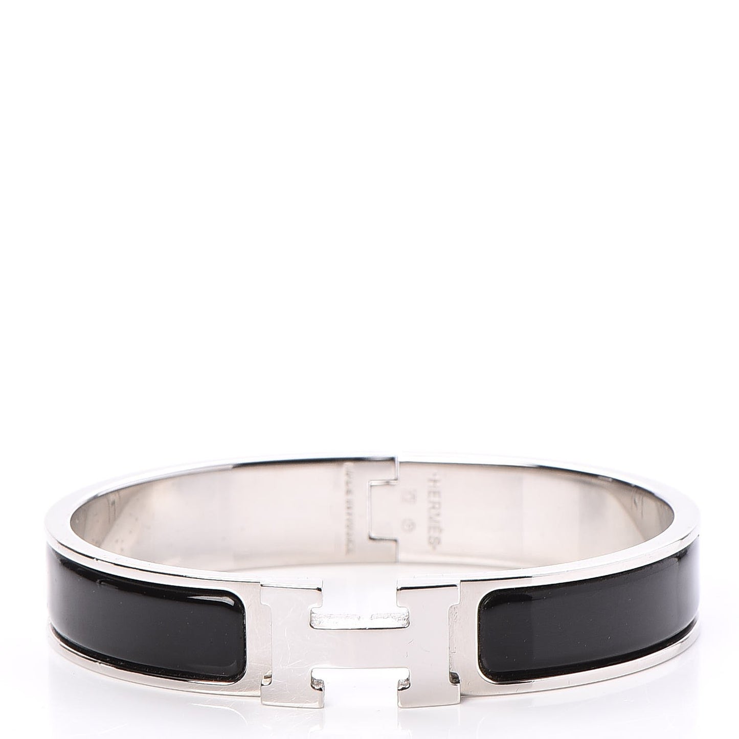 Enamel Narrow Clic Clac H Bracelet GM Black