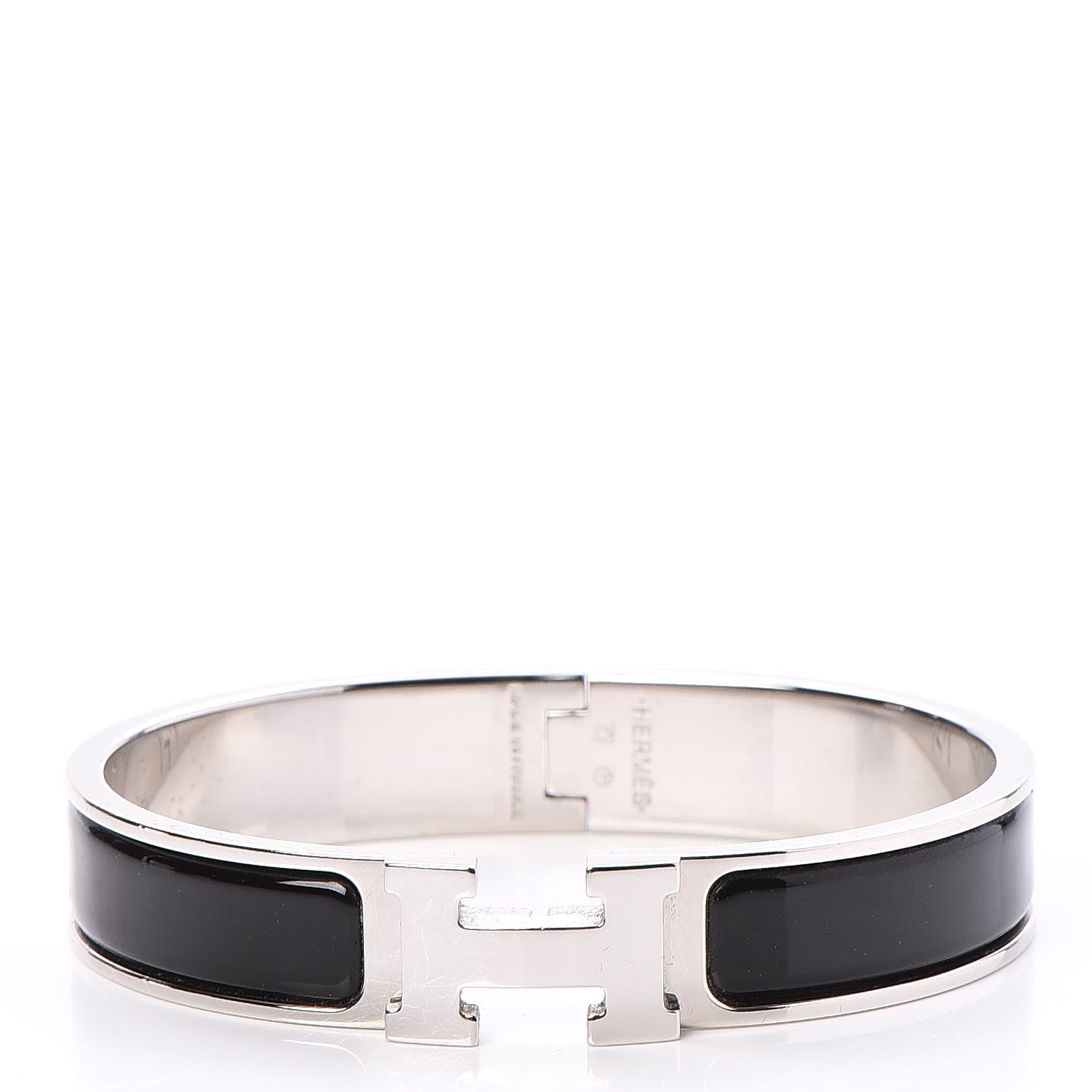 Hermes Enamel Narrow Clic Clac H Bracelet GM Black 1 of 5