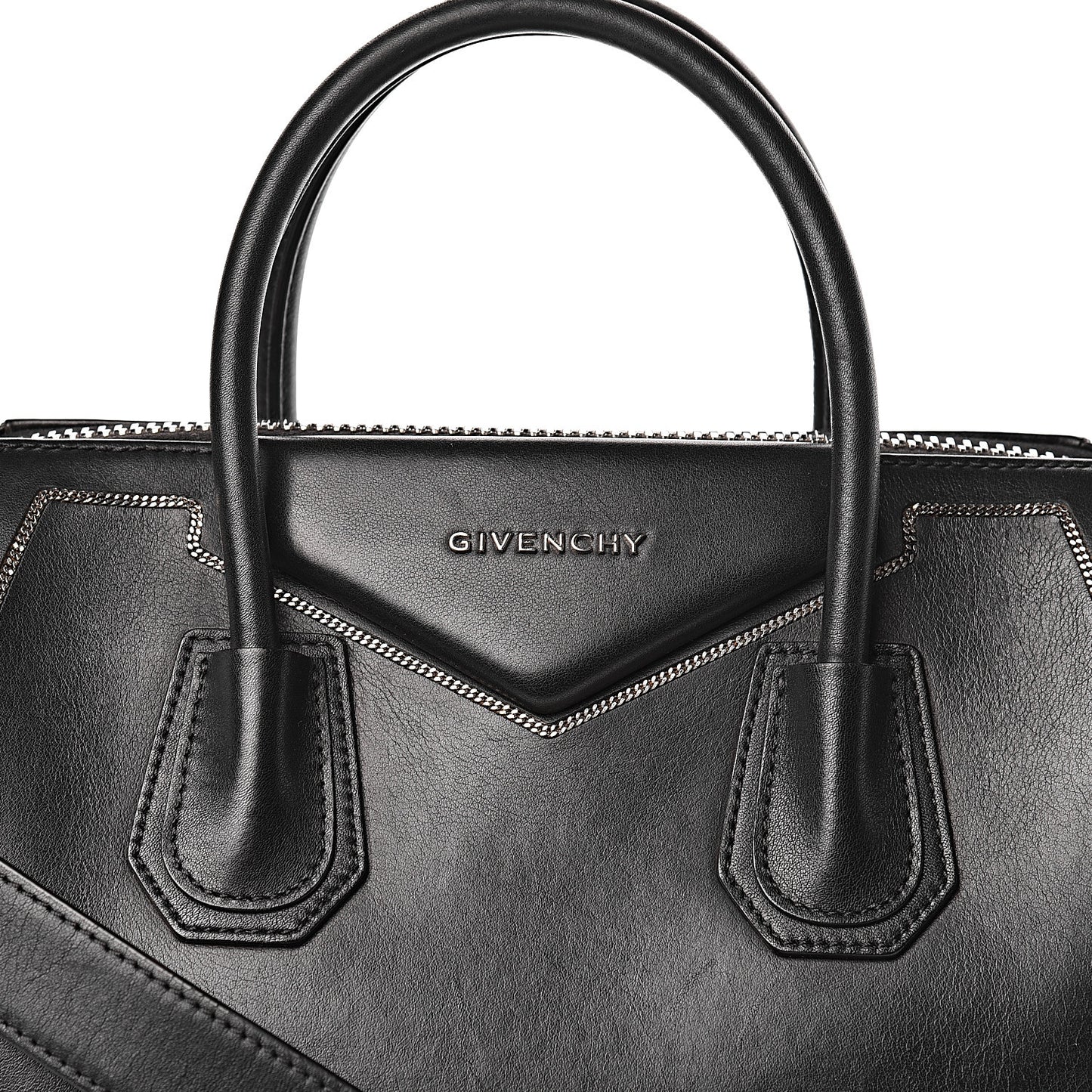 Calfskin Chain Detail Medium Antigona Black