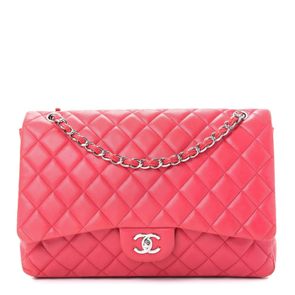 Chanel Lambskin Quilted Maxi Single Flap Fuchsia 1 of 14