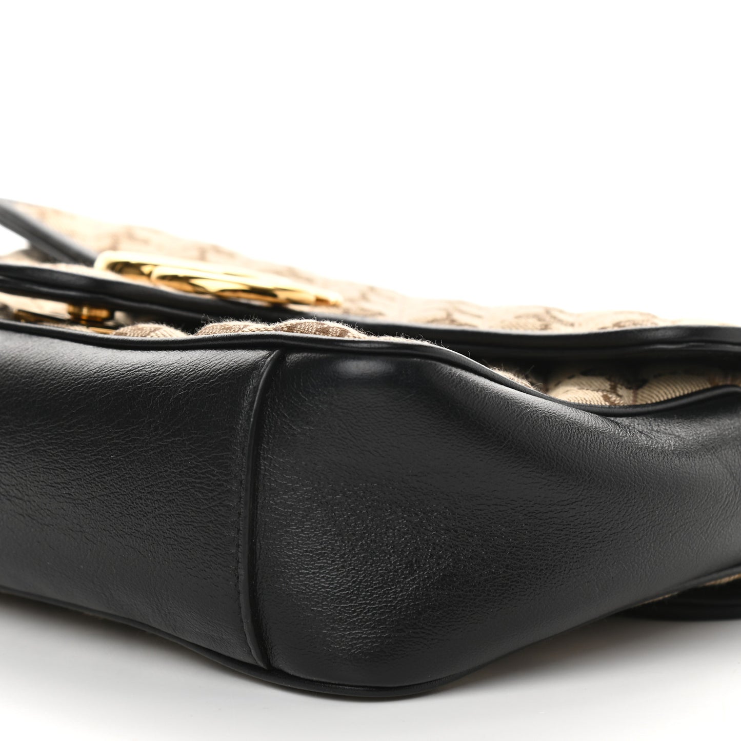 Monogram Matelasse Diagonal Small GG Marmont Shoulder Bag Beige Black