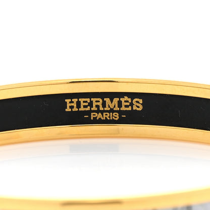 Hermes Enamel Printed Narrow Tree of Song Bracelet 62 Faux Gris 4 of 6