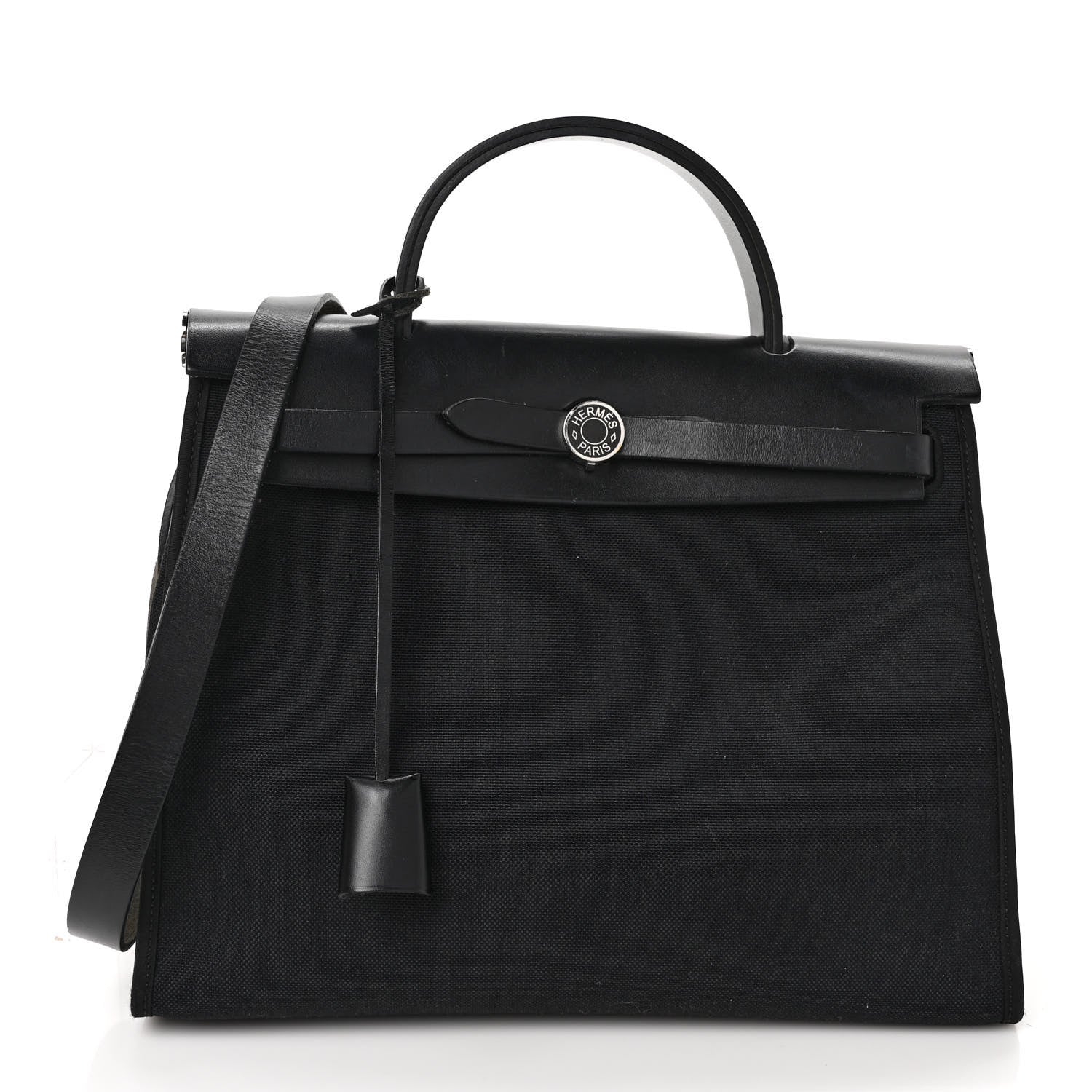 Hermes Military Toile Vache Hunter Herbag Zip PM 31 Black 3 of 11