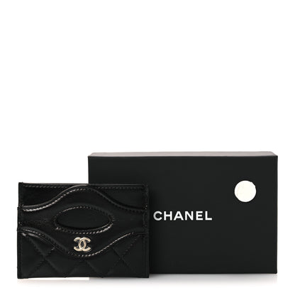 Chanel Shiny Crumpled Calfskin Quilted 31 Card Holder Black 10 of 10