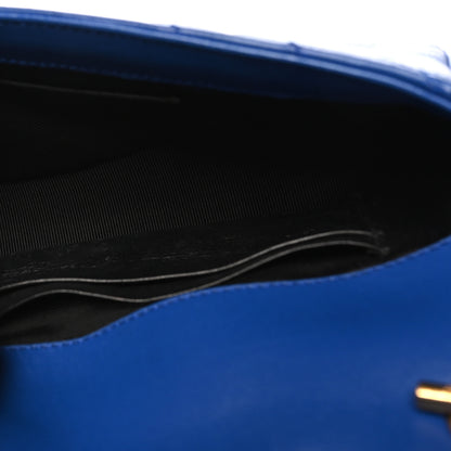 Saint Laurent Sheepskin Matelasse Chevron Monogram Classic Baby Chain Bag Blue Majorelle 6 of 9