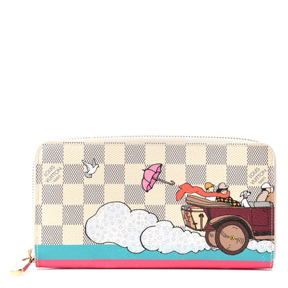 Louis Vuitton Damier Azur 2015 Christmas Animation Zippy Wallet Hibiscus 1 of 7