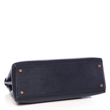 Hermes Courchevel Kelly Retourne 35 Bleu Marine 6 of 44