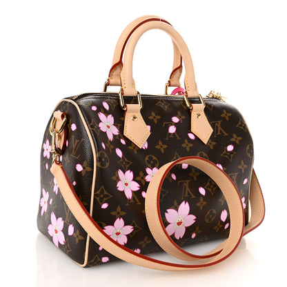 Louis Vuitton LV X TM Monogram Cherry Blossom Speedy Bandouliere 25 Sakura Brown 3 of 9