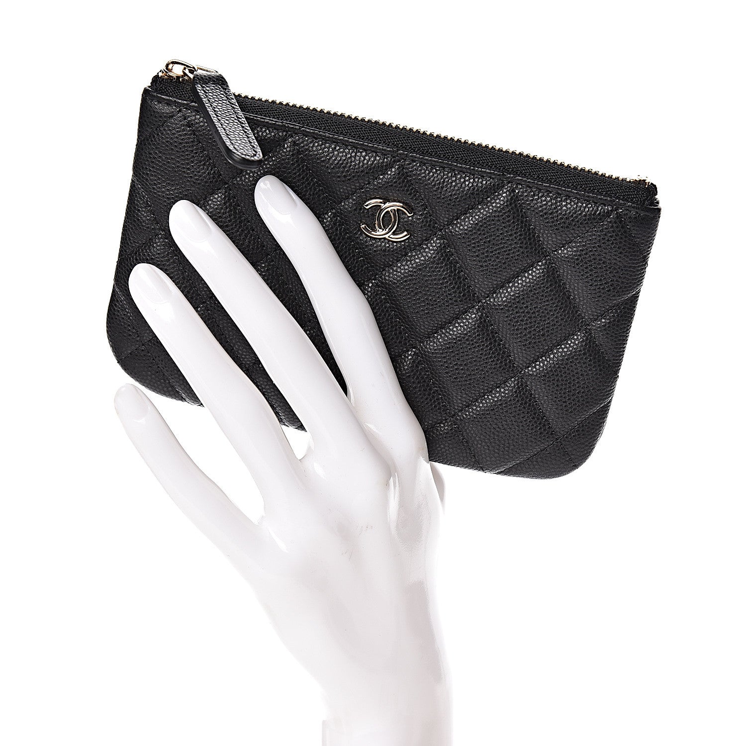 Chanel Caviar Quilted Small Cosmetic Case Black 2 of 8