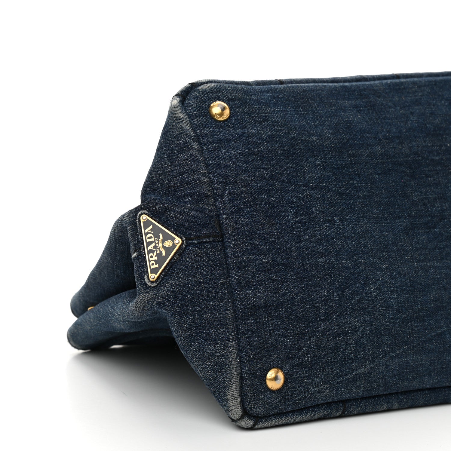 Prada Denim Logo Tote Bleu 9 of 11