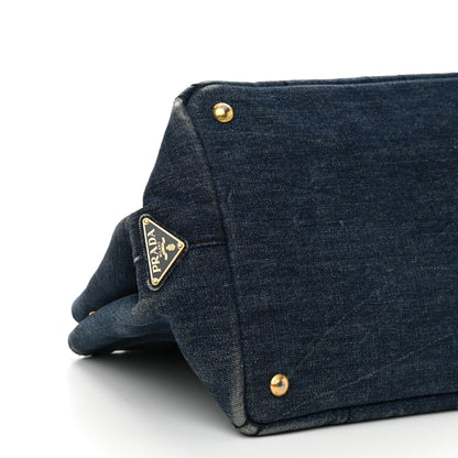 Prada Denim Logo Tote Bleu 9 of 11