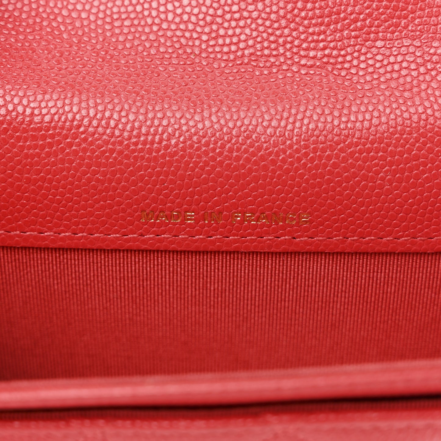 Caviar Quilted Flap Card Holder Wallet Red