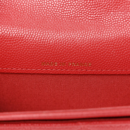 Chanel Caviar Quilted Flap Card Holder Wallet Red 7 of 10