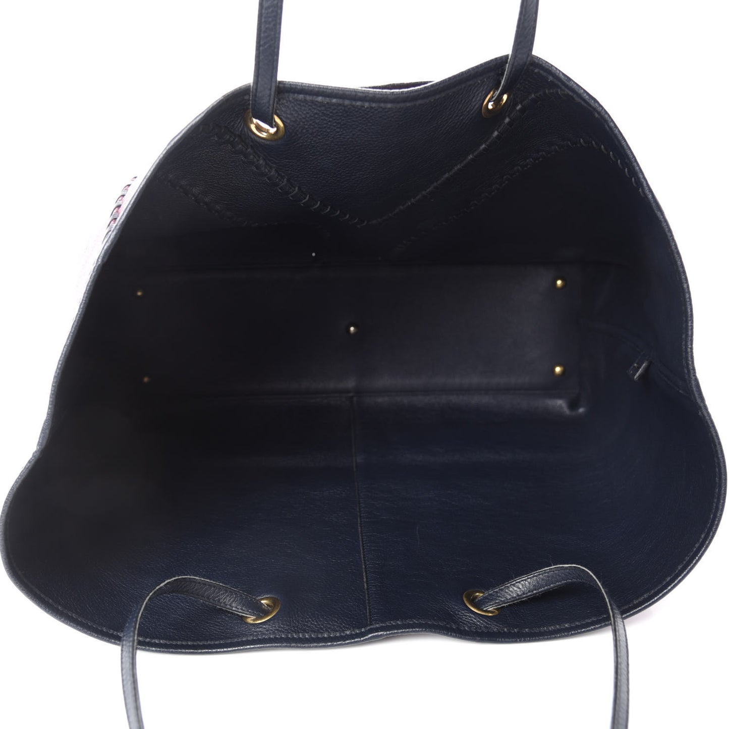Calfskin Large Neo Double Reversible Tote Navy