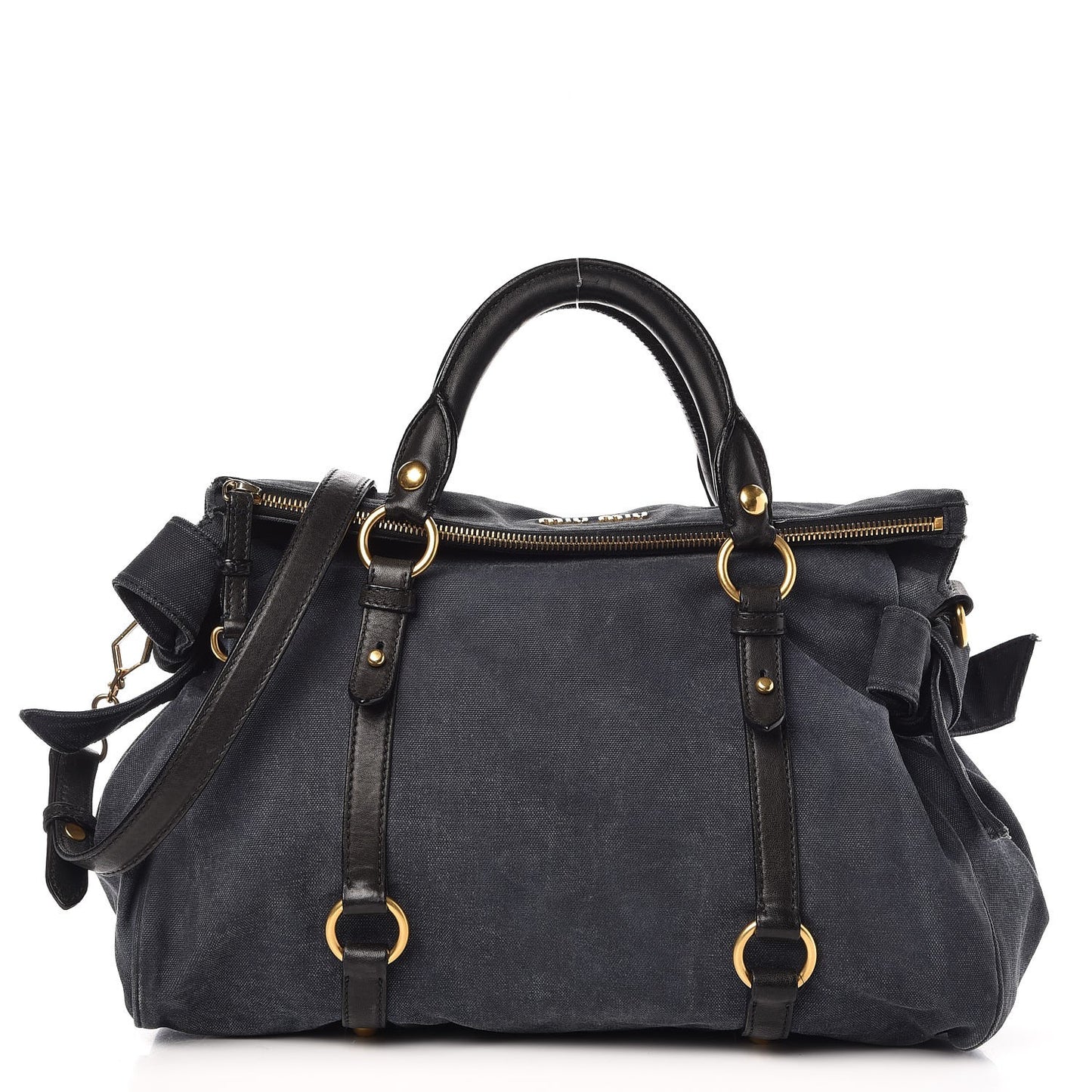 Washed Canvas Canapa Shopping Pattina Tote Bleuette