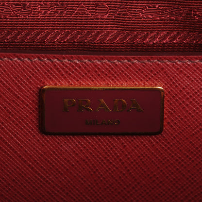 Prada Saffiano Large Galleria Double Zip Tote Cherry 6 of 9