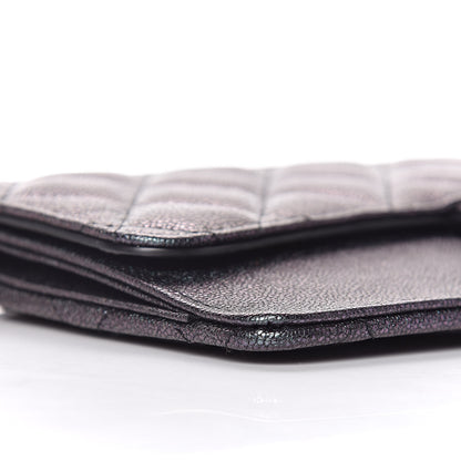 Chanel Iridescent Caviar Quilted Classic Pouch With Handle Black 8 of 10
