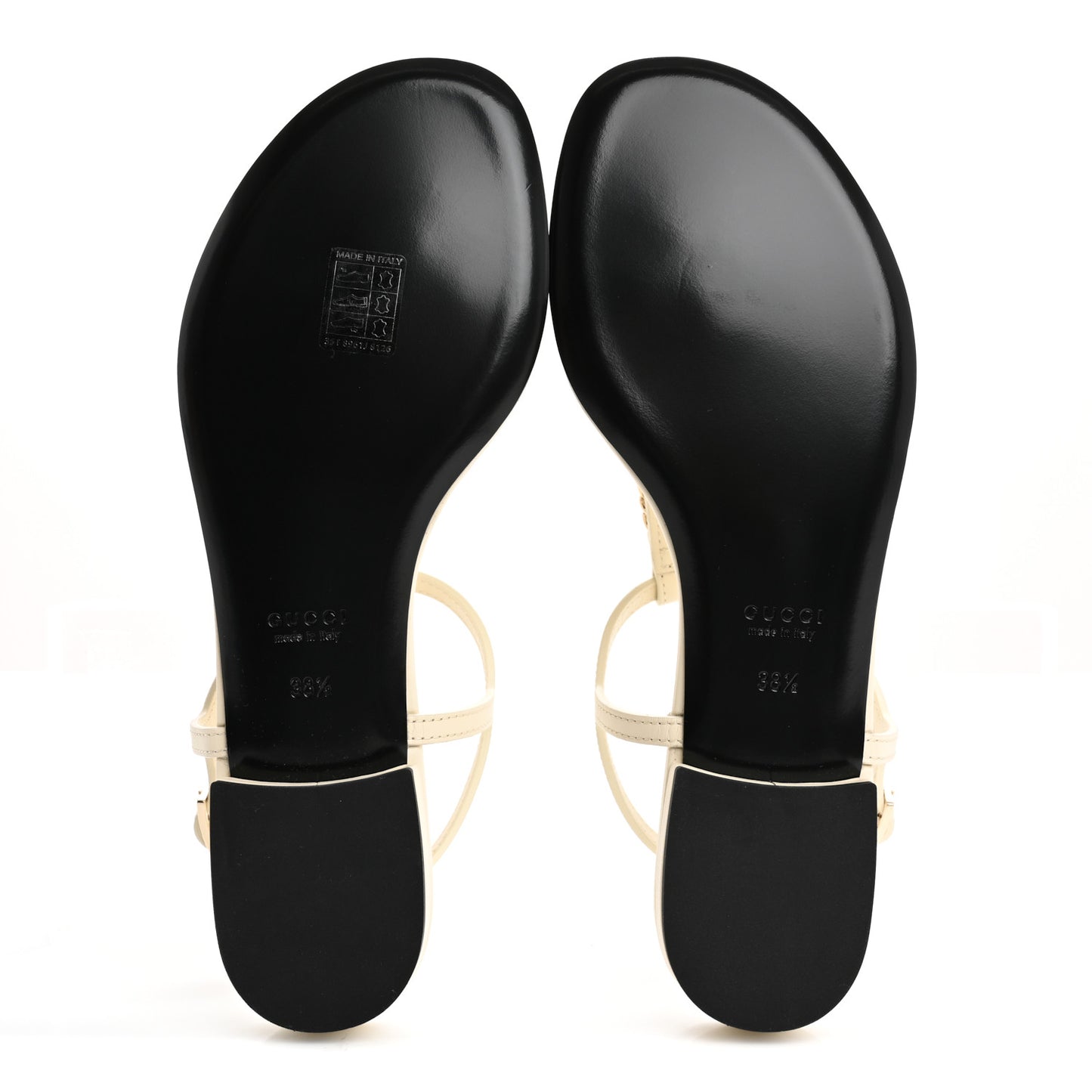 Sierra Calfskin Signoria Thong Sandals 38.5 New Ivoire