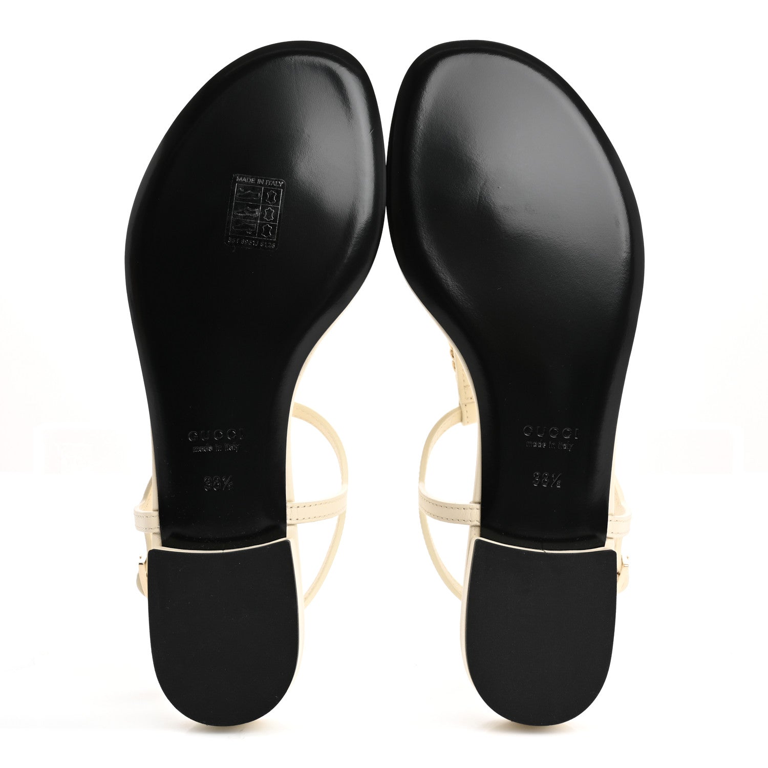 Gucci Sierra Calfskin Signoria Thong Sandals 38.5 New Ivoire 6 of 9