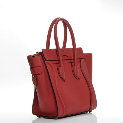 Celine Baby Grained Calfskin Micro Luggage Red 3 of 7