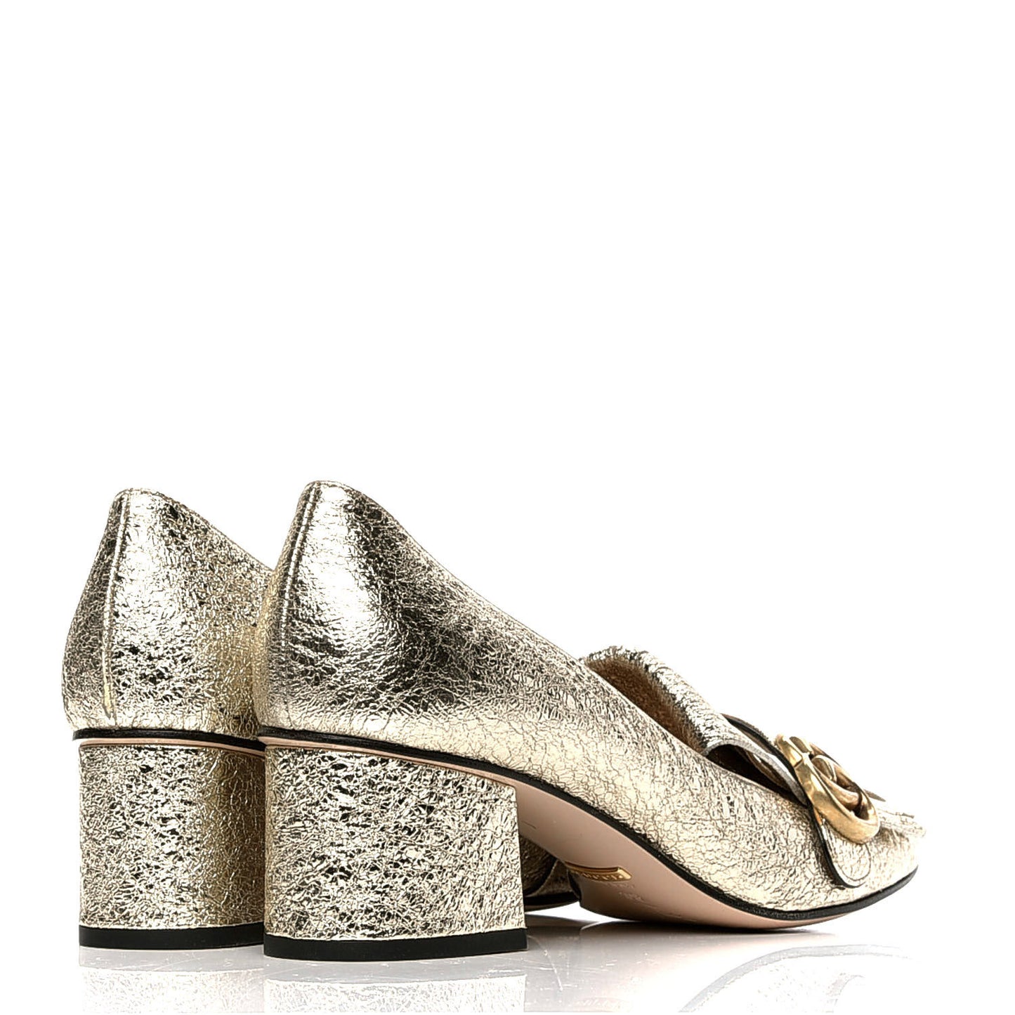 Galassia GG Marmont Fringe 50mm Loafer Pumps 39 Platino