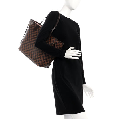 Louis Vuitton Damier Ebene Neo Neverfull MM Rose Ballerine 2 of 9