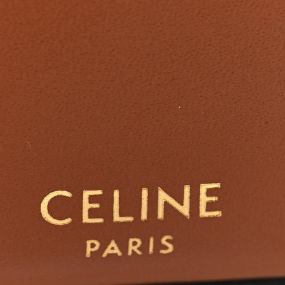 Celine Calfskin Triomphe Canvas Medium Tambour Bag Tan Tan 6 of 10