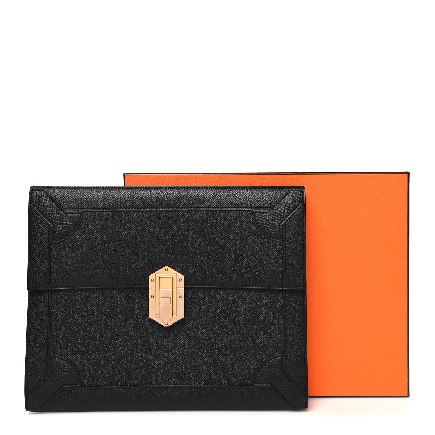 Hermes Epsom Fleche D Or Clutch Black 12 of 12