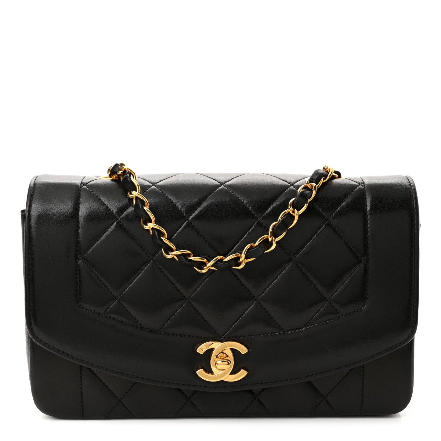 Lambskin Quilted Small Single Flap Black