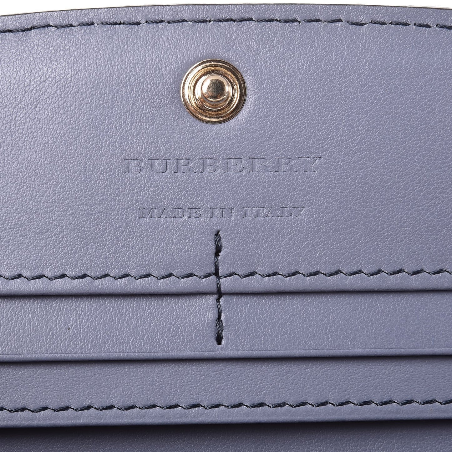 Calfskin House Check Porter Continental Wallet Slate Blue