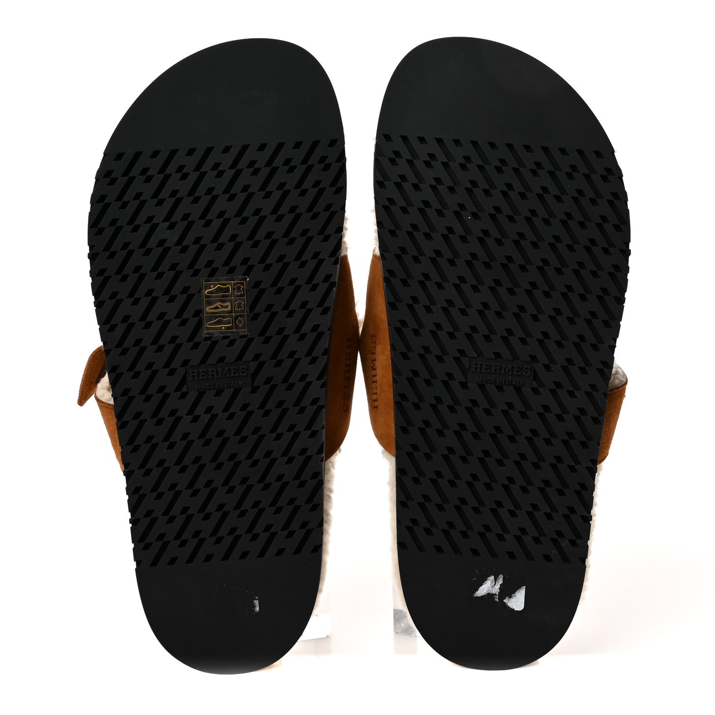 Suede Goatskin Woolskin Womens Chypre Sandals 39 Brun Fume Ecru