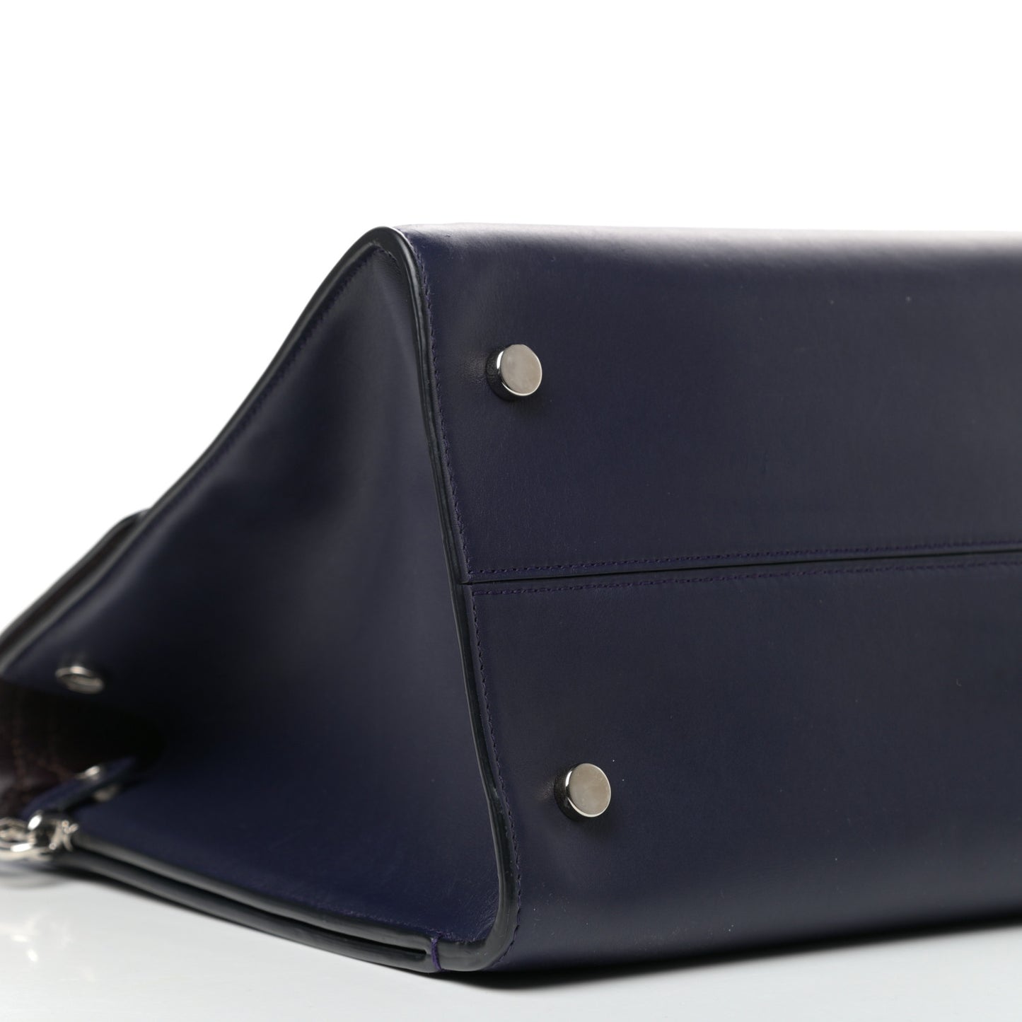 Calfskin Large Diorever Flap Navy
