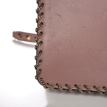 Valentino Garavani Vitello Groumette Small Rockstud Demilune Shoulder Bag Lipstick 9 of 11