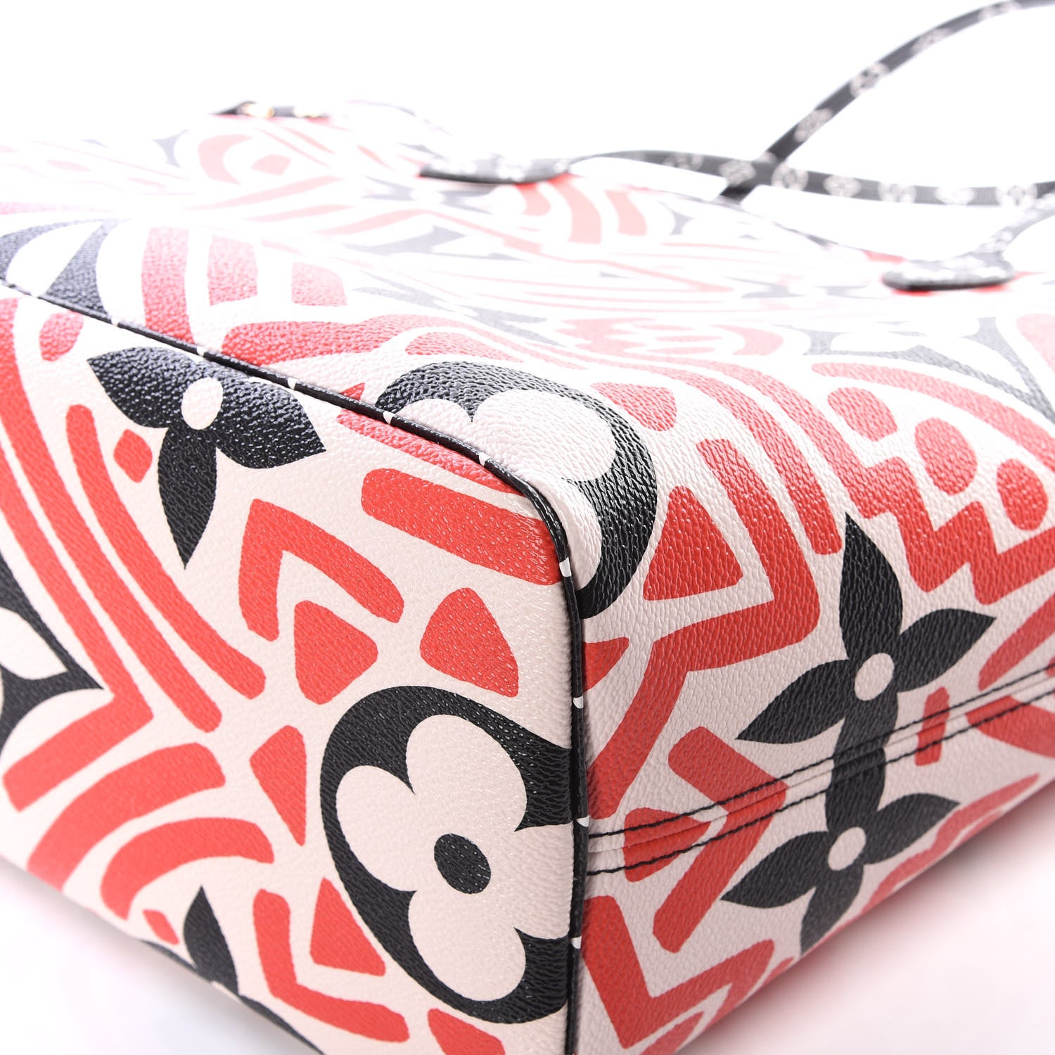 Louis Vuitton Monogram Giant Crafty Neverfull MM Creme Rouge Black 8 of 11