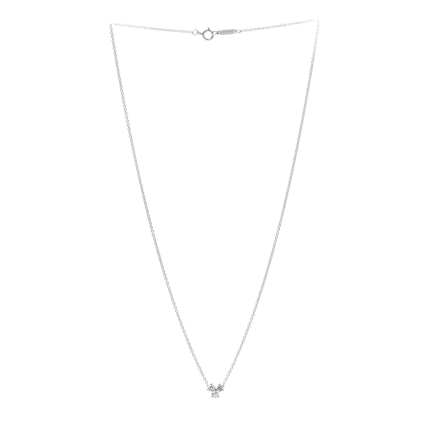 Tiffany Platinum Diamond .30ctw Aria Pendant Necklace 3 of 5