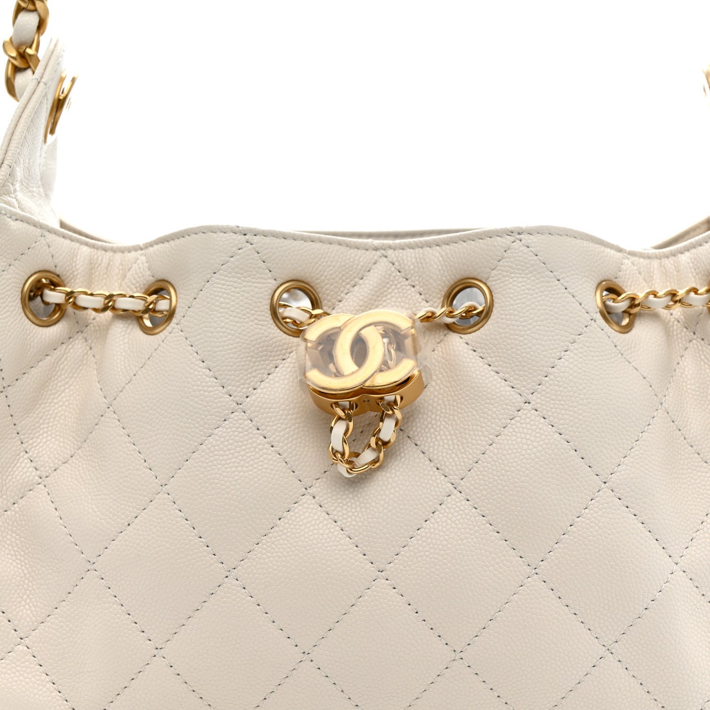 Caviar Quilted Mini Chanel 25 Handbag White