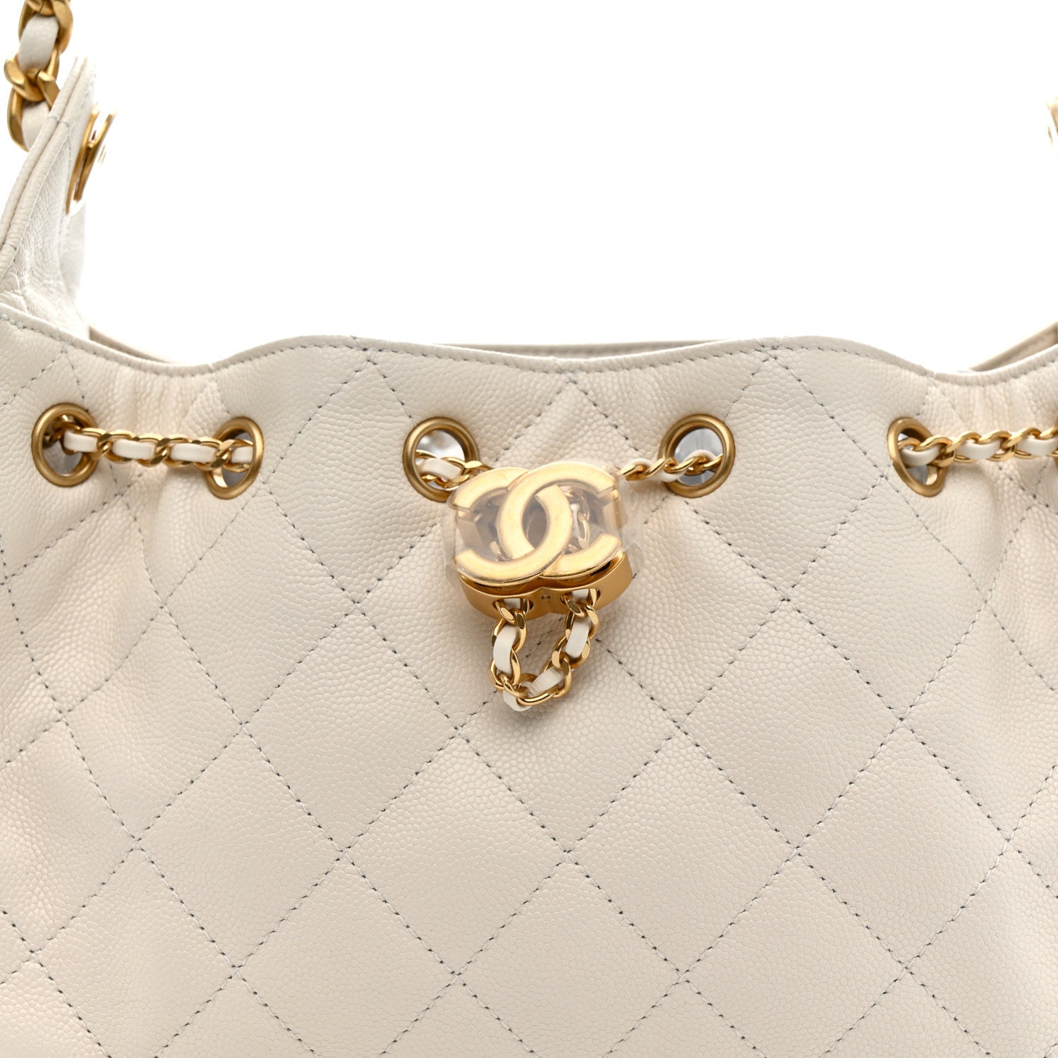 Chanel Caviar Quilted Mini Chanel 25 Handbag White 8 of 11