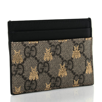 Gucci GG Supreme Monogram Bees Card Holder Black 3 of 7