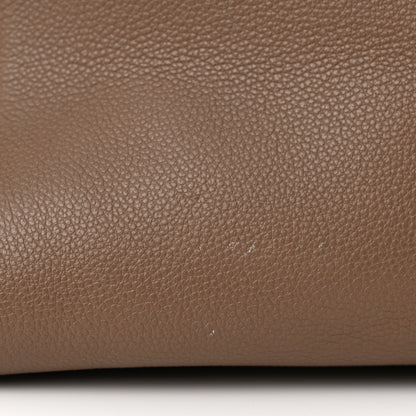 Saint Laurent Grained Calfskin Snakeskin Small Cabas Rive Gauche Taupe 14 of 19