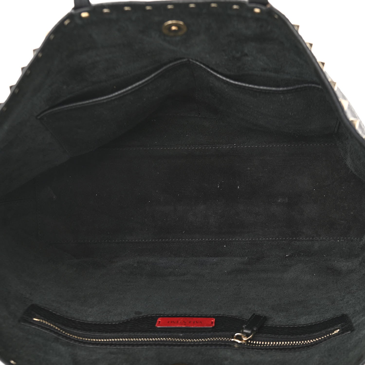 Valentino Garavani Grained Calfskin Rockstud Shoulder Tote Black 5 of 12