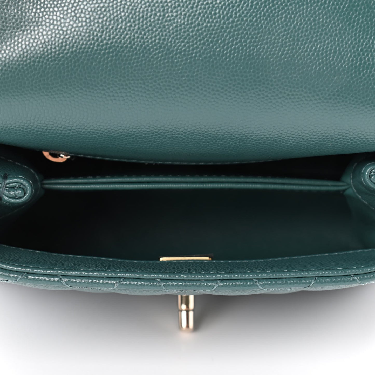 Caviar Quilted Extra Mini Coco Handle Flap Green