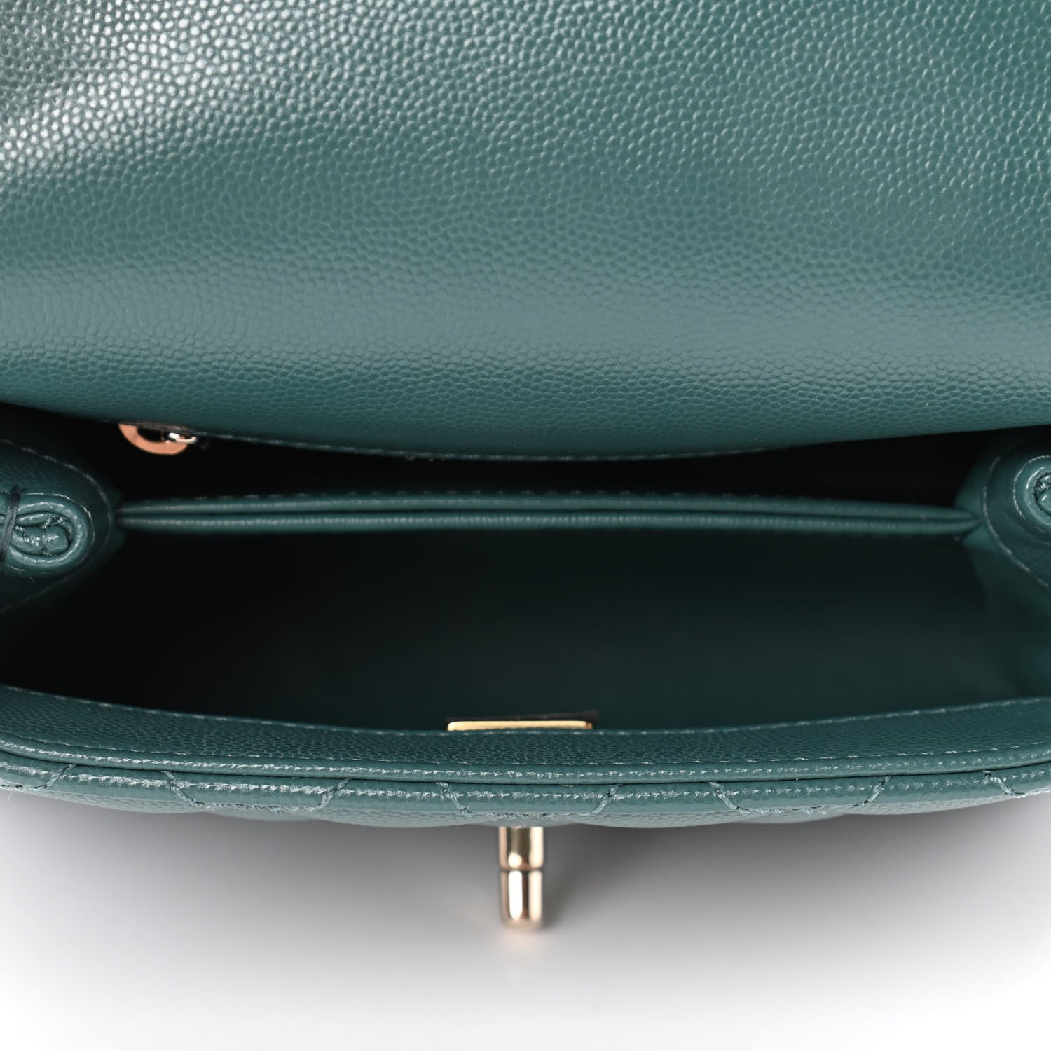 Chanel Caviar Quilted Extra Mini Coco Handle Flap Green 4 of 4
