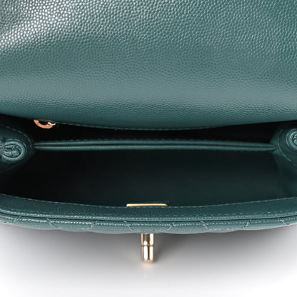 Chanel Caviar Quilted Extra Mini Coco Handle Flap Green 4 of 4