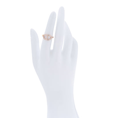 Hermes 18K Rose Gold Diamond MM Chaine d'Ancre Contour Ring 52 6 2 of 5