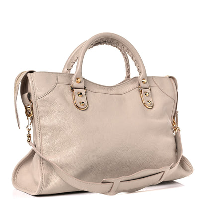 Balenciaga Chevre Gold Hardware Metallic Edge City Beige Praline 3 of 11