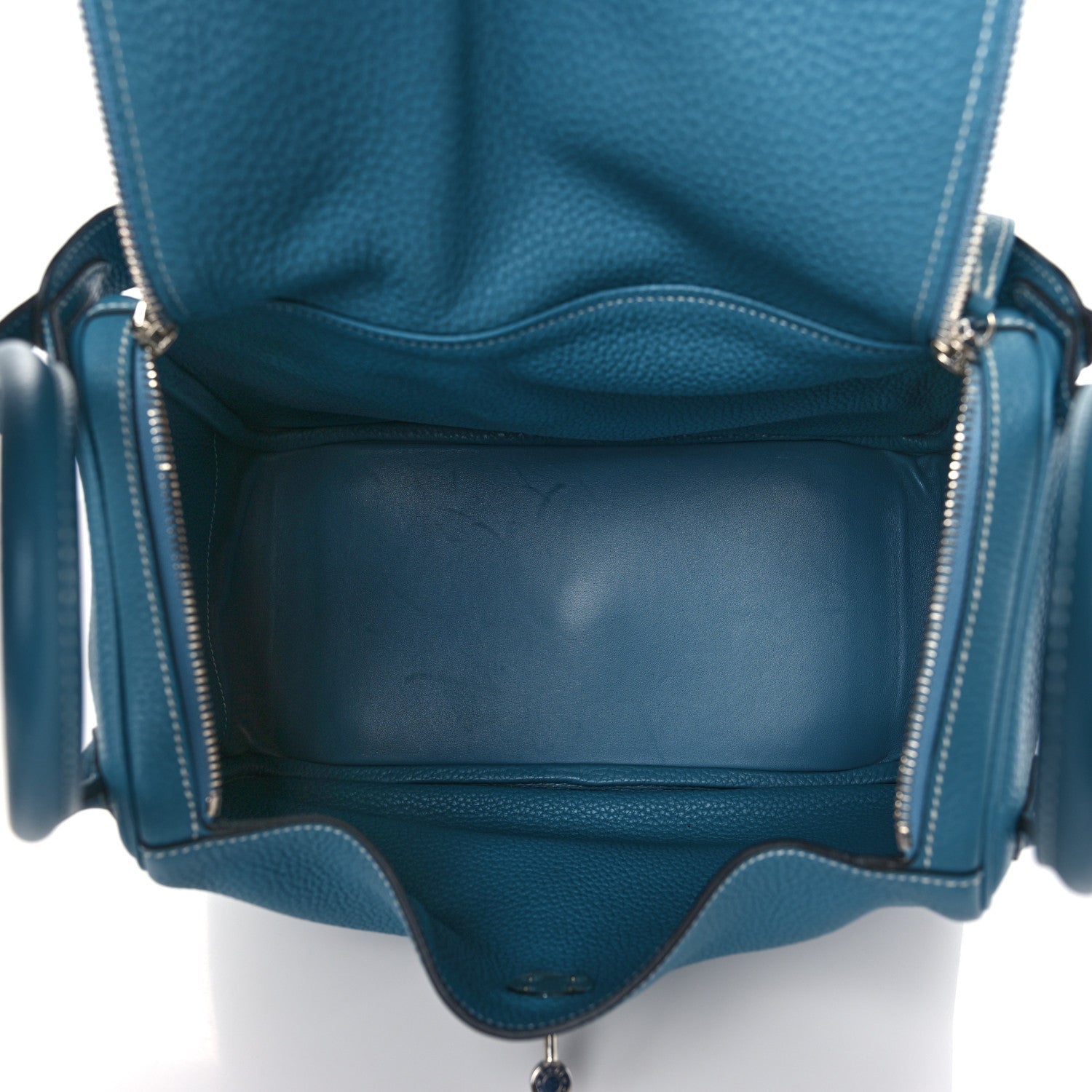 Hermes Taurillon Clemence Lindy 30 Bleu Jean 5 of 9