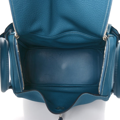 Hermes Taurillon Clemence Lindy 30 Bleu Jean 5 of 9